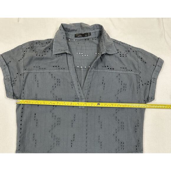 prAna Women's Dress Ladyland Short Sleeve Cotton Boho Eyelet Gray Sz Small EUC!! - Picture 7 of 10